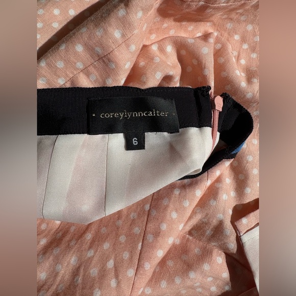 Anthropology COREY LYNN CALTER Polka Dot Skirt Pink White Size 6P - Picture 5 of 6